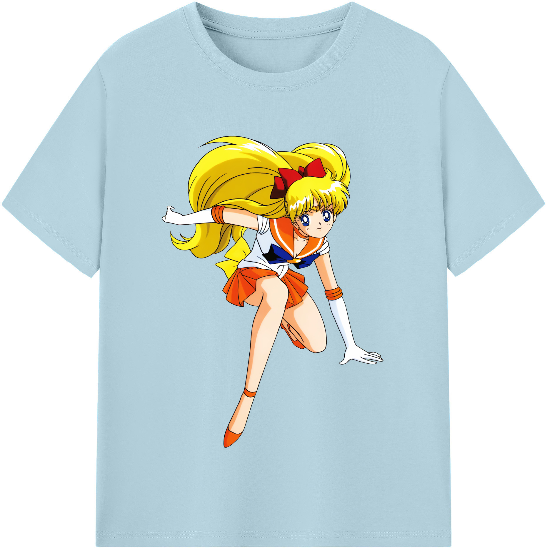 （画像用） 美少女戦士セーラームーン 愛野 美奈子 あいの みなこ Sailor Moon Aino Minako 綿100％半袖Tシャツ（フロントプリント）